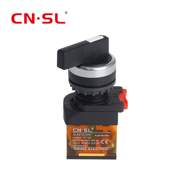 22 мм 220 В 3-позиционный пластиковый селекторный кнопочный переключатель управления