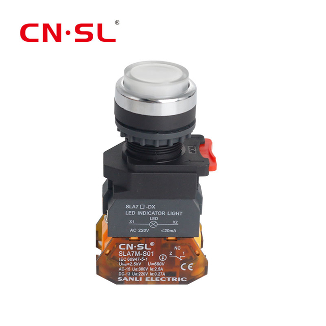 10А, сильноточное, 220 В, самоблокирующееся кольцо сброса со светло-красным, зеленым, 22 мм пластиковым кнопочным переключателем