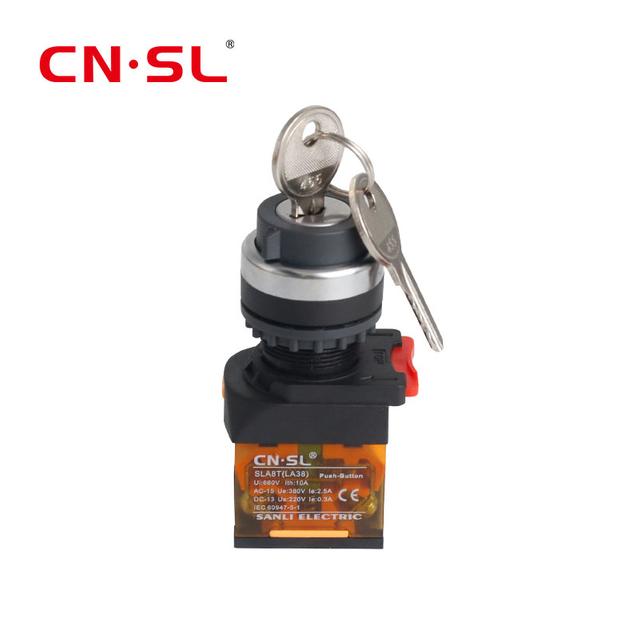 Высокая безопасность, диаметр 22 мм, 10A, 250 В переменного тока, 3-позиционный, 3-позиционный, с фиксацией двери, замок с ключом лифта, поворотный селекторный переключатель