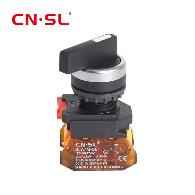 2НО 3-позиционный самоблокирующийся или самовозвратный селекторный переключатель 10А/660В поворотный переключатель